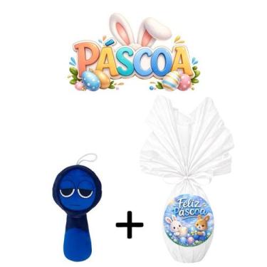 Imagem de Kit Páscoa Pelúcia Sprunki 20cm + Ovo de Chocolate 250g Personagens Or