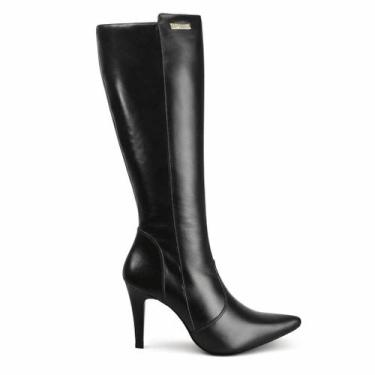 Imagem de Bota Feminina Preta Bico Fino Cano Longo 1122 - Miuzzi, 36