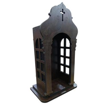 Imagem de Oratório Capela Mdf P/ Imagem De 10 a 15cm Corte a Laser - LU, Mdf Tab