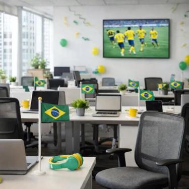 Imagem de Kit 10 Bandeirinhas Do Brasil De Mão Com Haste Copa Do Mundo - warna
