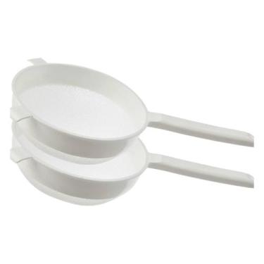 Imagem de 2 Peneiras Reforçada Coador Cozinha Grande 19cm Tela Nylon - Panamby