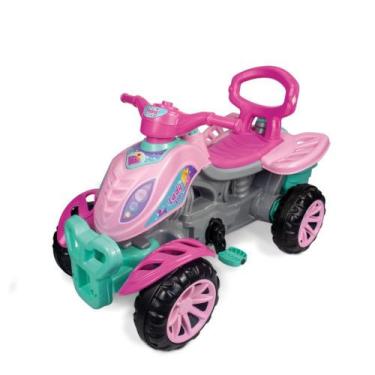 Imagem de Carrinho Passeio Quadriciclo Lady Star Rosa Empurrador Pedal - Maral