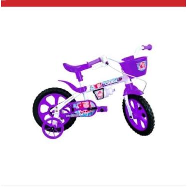 Imagem de Bicicleta Infantil Aro 12 Mini Sereia Feminina Branco e Roxo com Rodin