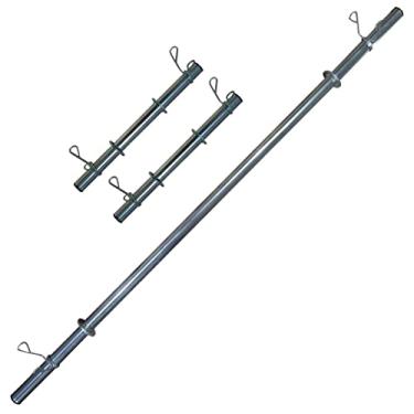 Imagem de Kit Barras Para Halteres E Supino 40cm E 150cm Com Presilhas