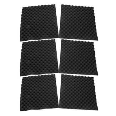 Imagem de Painel de espuma acústica, pacote com 6 painéis de parede de tratamento acústico, absroção de som, isolamento acústico, painéis de isolamento à prova de som, para estúdios em casa e escritórios (preto)