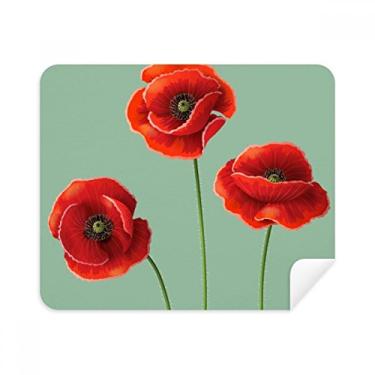 Imagem de Tela de limpeza de flores vermelhas de milho limpador de tela 2 peças tecido de camurça