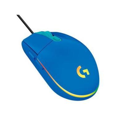 Imagem de Mouse Gamer Logitech G, Óptico, 8000DPI, 6 Botões, G203, Lightsync, Azul