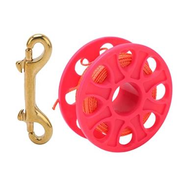 Imagem de Carretel de mergulho em forma de espuma resistente à corrosão carretel de dedo fluorescente linha laranja para mergulho em caverna Rosa