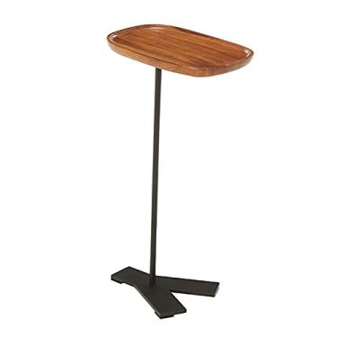 Imagem de Criados-mudos Prateleira de armazenamento da mesa de cabeceira, mesa de cabeceira de madeira móveis de armazenamento abertos, mesa moderna sala de extremidade para sala de estar estreito espaço 22"h