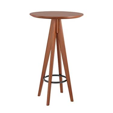 Imagem de Mesa Alta Bistrô Berlim 65x104 Cm Tampo MDF Base Madeira Maciça Imbuia - RMI