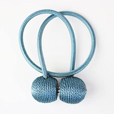 Imagem de Suporte de alça de cortina magnética gancho fivela clipe alça de cortina poliéster acessórios decorativos para casa, azul, 49 cm