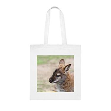 Imagem de Sacola Wallaby, presente Wallaby, bolsa de ombro, sacolas reutilizáveis Wallaby, ideia de presente de cesta de Natal de aniversário, presente para ela, presente para ele, bolsa feminina, Branco