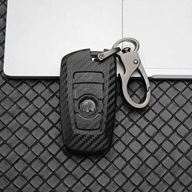 Imagem de CSHU Porta-chaves do carro Porta-chaves do carro Capa do porta-chaves Anel Bolsa para chaves, adequado para Bmw F20 F30 G20 F34 f31 F10 G30 F11 X3 F25 X4 I3 M3 M4 1 5 3 Série, Conjunto preto