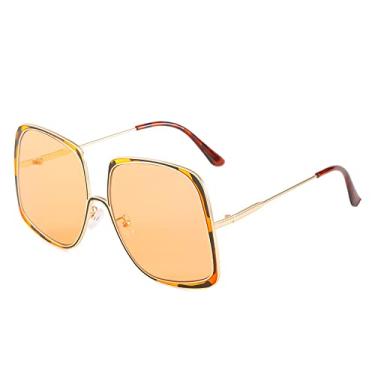 Imagem de Óculos de sol de armação grande steampunk pintura personalizada metal óculos quadrados rede vermelho mesmo óculos de sol, 6, tamanho único