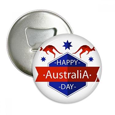 Imagem de Ilustração Happy Australia Day Avestruz e estrela abridor de garrafas ímã de geladeira emblema multifuncional