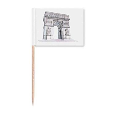 Imagem de Marcador de palito de dente Arc De Triunfo em Paris França Topper Decoração de festa