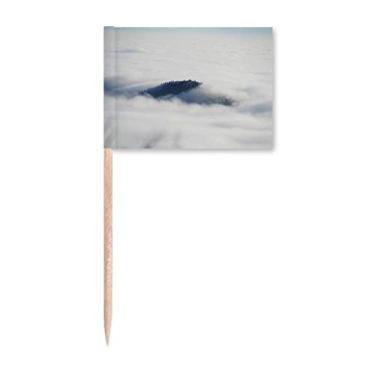 Imagem de Clouds Fog Sky Mountain Nature Forest Toothpick Flags Marker Topper Decoração de Festa