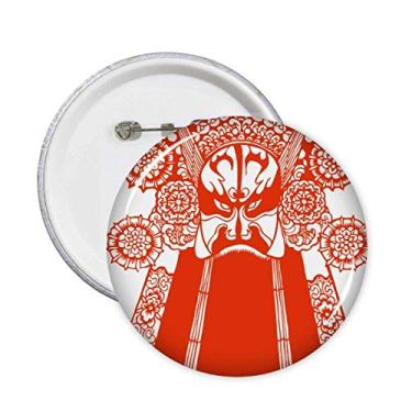 Imagem de Broche de cabeça de ópera vermelha com corte de papel para decoração de 5 peças