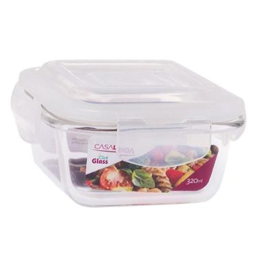 Imagem de Pote Vidro Tampa Hermética Quadrado 320ml Papinha Pequeno