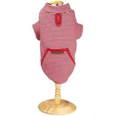 Imagem de Meu Bicho Camiseta Pocket Listra - Cães E Gatos - - Gg - Vermelho (Pesc 42 X Peit 50 X Comp 51Cm)