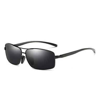 Imagem de Oculos de Sol Masculino Retangular de Aluminio Esporte com Proteção Uv400 AORON HD2458 (C5)