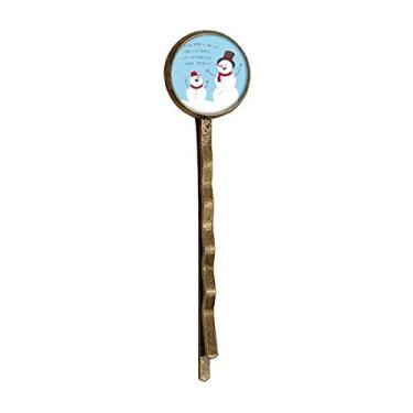 Imagem de Gorro de metal retrô com estampa de boneco de neve e céu azul