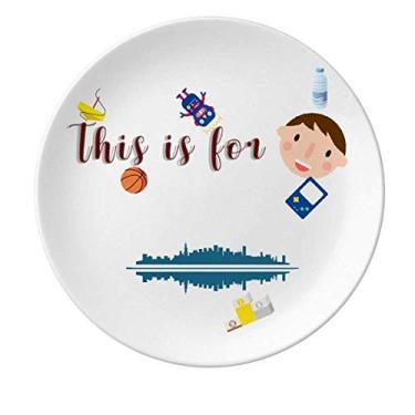 Imagem de Placa de porcelana Symbolic Reflections Civil Architectural Placa de jantar Redonda Prato Menino Homem