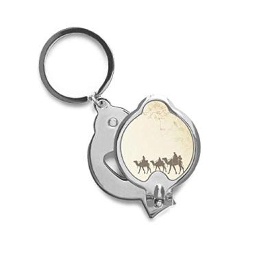 Imagem de Máquina de cortar unhas de dedo com pintura chinesa Camel, cortador de unhas de seda, cortador de aço inoxidável