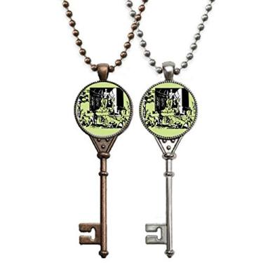 Imagem de OFFbb-USA Estátua Olympia God Art Deco Presente Fashion Chaveiro Pingente Joias Decoração Casal