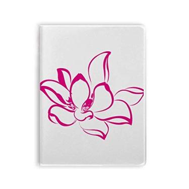 Imagem de Caderno de flores de lótus rosa capa de pasta de goma Diário