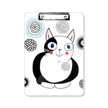 Imagem de Placa de suporte para prancheta Animal Cute Fat Cat Smile A4