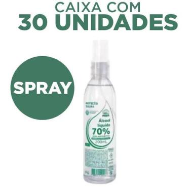 Imagem de Álcool Líquido 70% 200ml Antisséptico Spray Com Hidratante - Caixa 30
