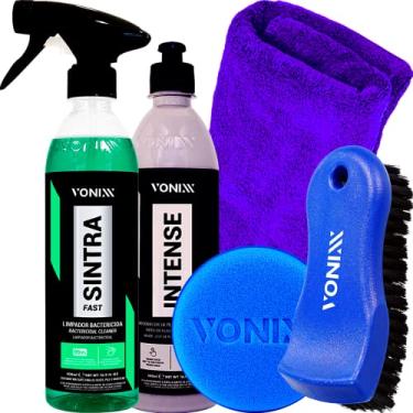 Imagem de Revitalizador Renovador Restaurador de Plasticos Intense Limpador Sintra Fast Escova Média para Limpar Pano Aplicador