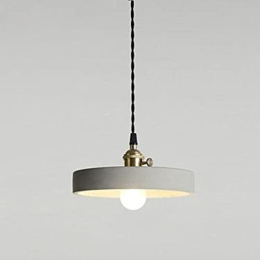 Imagem de Pingente De Luz Geométrica Nórdica Luminária De Teto Abajur De Cimento Lustre Suspenso De Metal Luminária, Lâmpadas De Suspensão E27 Para Cozinha Ilha Sala De Jantar Café Bar,diâmetro-21cm,bonny36