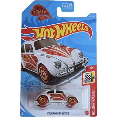 Imagem de DieCast Hotwheels Volkswagen Beetle, Holiday Racers 45 [White] 96250