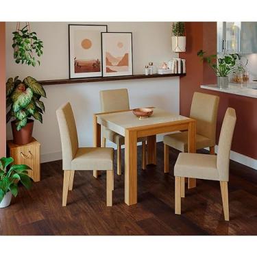 Imagem de Conjunto Sala de Jantar Mesa Grace 90cm 4 Cadeiras Maia Cimol