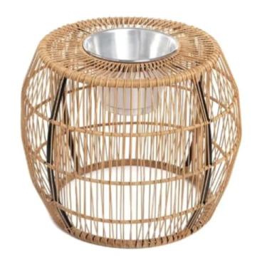 Imagem de Mesa de Canto Mesinha Balde de Gelo Bistrô Decoração Área Externa (Palha)