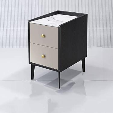 Imagem de Mesas laterais de cama quadro de rocha armário de cabeceira moderno leve quarto pequeno cabeceira ultra estreito mini armário de armazenamento mesa de cabeceira mesa lateral cabeceiras (tamanho: M)