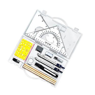 Imagem de Dynwave Engenheiros geometria bússola régua ferramenta de desenho transparente maleta versátil réguas triangulares