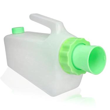 Imagem de Garrafa de Urina Masculina de 1000ml, Mictório Portátil Grosso para Homens Idosos, Reutilizável à Prova de Derramamento Com Tampa