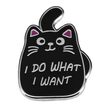 Imagem de Broche I Do What I Want Gato Preto Pequeno Broche de Lapela para Mulheres Adolescentes Meninas Meninos Bonito Novidade Esmalte Desenhos Animados Animal Mochilas Emblemas Chapéus Bolsas Pin Acessório