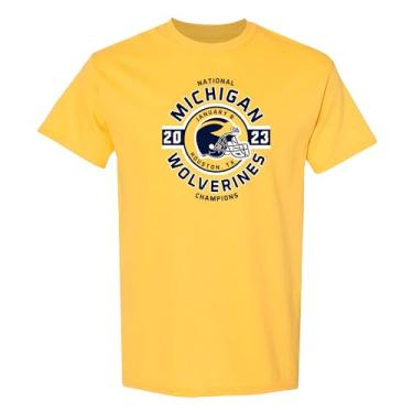 Imagem de Camiseta Michigan Wolverines CFP National Champions 23 Helmet Circle, Michigan Wolverines Daisy, XXG