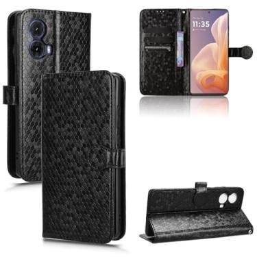 Imagem de Capa de couro compatível com Motorola Moto G85 5G, capa de telefone de couro PU capa flip compatível com Motorola Moto S50 Neo XT2427-4 / G85 5G XT2427-3 capa preta