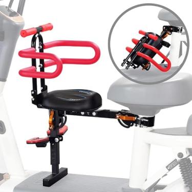 Imagem de GYL Cadeira infantil para scooter elétrica com assento, assento infantil adequado para bicicleta elétrica, assento infantil com encosto de braço, assento dobrável de bicicleta de scooter de ciclomotor