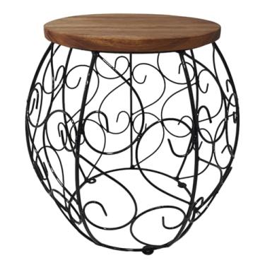 Imagem de Banco Barril Arabesco Feito em Ferro e Madeira