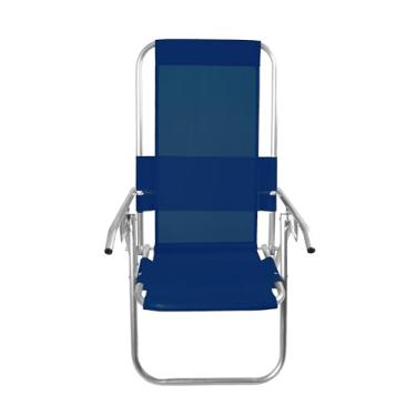 Imagem de CADEIRA DE PRAIA RECLINÁVEL ALTA 110KG (AZUL MARINHO)