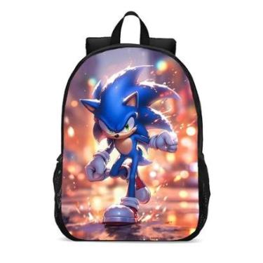 Imagem de MOCHILA ESCOLA INFANTIL JUVENIL ANIME SUPER SONIC NOVIDADE-Unissex