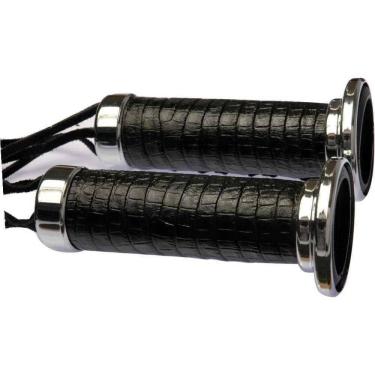 Imagem de Manopla Para Motos Custom Couro Preto 25Mm 1 Universal