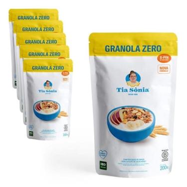 Imagem de Tia Sônia, Kit 6 Granola Light Zero Açúcar Banana X-Pin 200gr Tia Sônia
