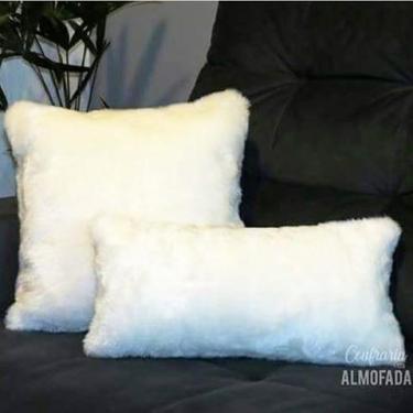 Imagem de Capas P/ Travesseiros Em Pelucia Pelo Alto - 50x70cm - S DECOR, BRANCO